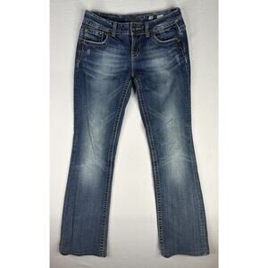 MISS ME Women's EASY BOOT Blue Stretch Denim Jeans-JE5002E64X (Tag Size 28x31)